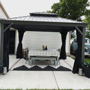 PURPLE LEAF Patio Gazebo For Backyard | Hardtop Galvanized Steel Frame With Upgrade Curtain | Light Grey - Purple Leaf Garden