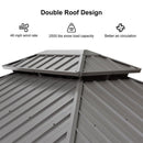 PURPLE LEAF Patio Gazebo For Backyard | Hardtop Galvanized Steel Frame With Upgrade Curtain | Light Grey - Purple Leaf Garden