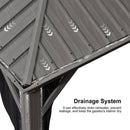 PURPLE LEAF Patio Gazebo For Backyard | Hardtop Galvanized Steel Frame With Upgrade Curtain | Light Grey - Purple Leaf Garden