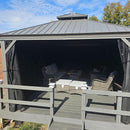PURPLE LEAF Patio Gazebo for Backyard | Hardtop Galvanized Steel Frame with Upgrade Curtain | Light Grey - Purple Leaf Garden