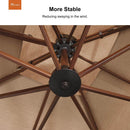 patio umbrella, sunbrella,with wood pattern