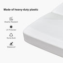 PURPLE LEAF White Patio Umbrella Base 220Lbs.The surface has a 3D design for more stylish lines. The base is white in color overall, which matches both the white pole patio umbrella and the environment.