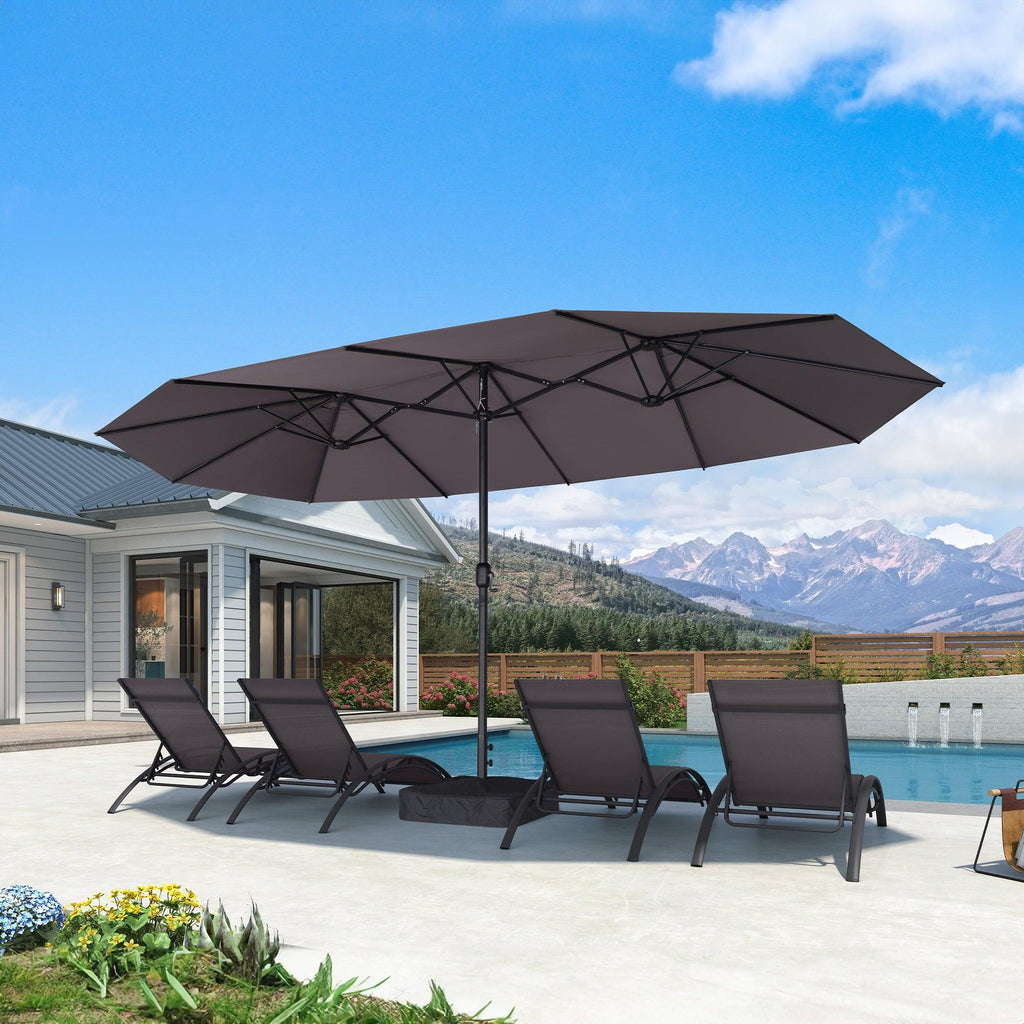 7-1 2 ft steel patio umbrella in periwinkle PURPLE LEAF 15x9ft Double-Sided Rectangular Outdoor Market Patio Umbrella with Base, Light Grey