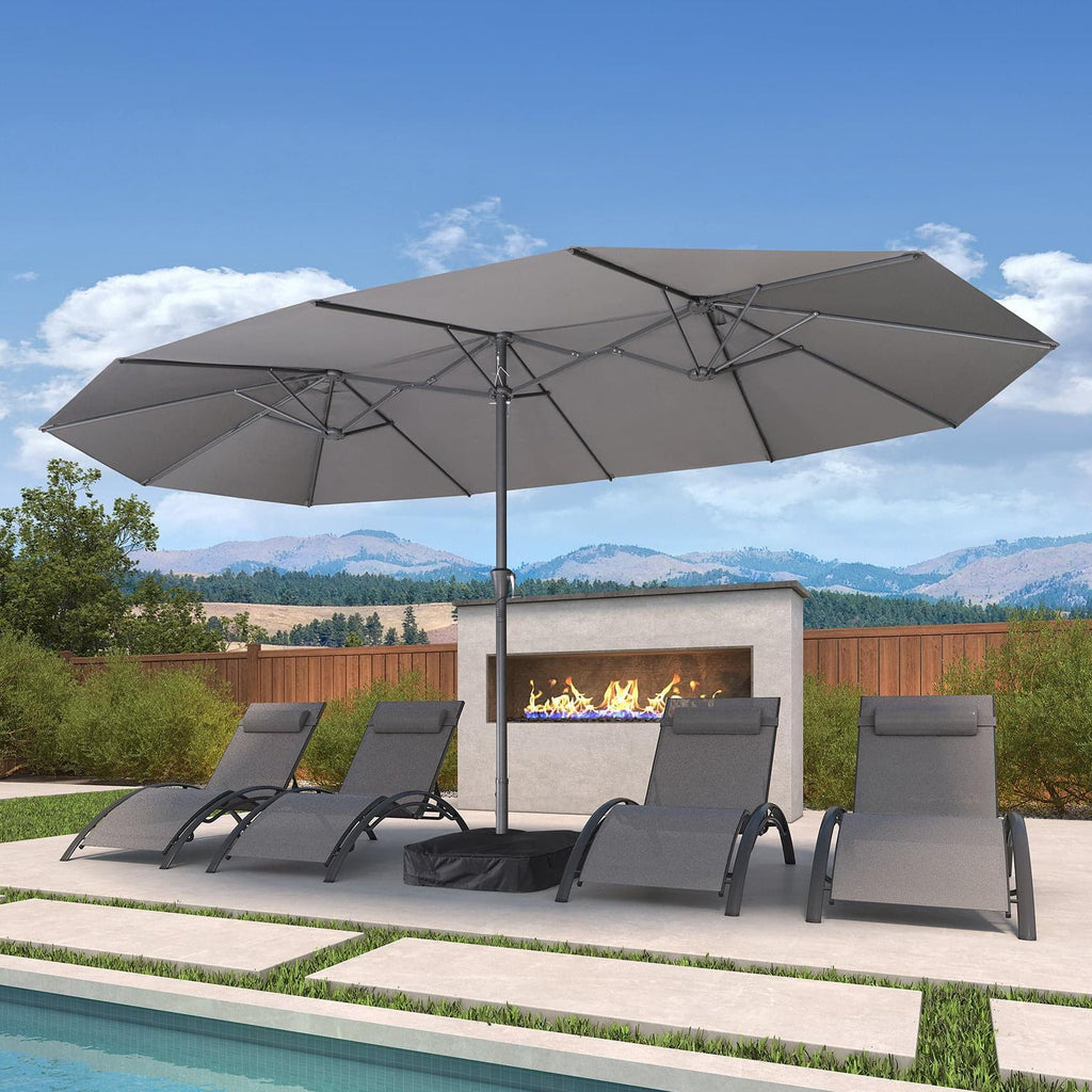 grey rectangle patio umbrella PURPLE LEAF Double-Sided Market Large Rectangular Umbrellas with Base Women's Union Snowboard Bindings Comingsoon you can easily adjust Size:80S (80mm/31g)
