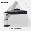 PURPLE LEAF Premium SUNBRELLA Patio Cantilever Umbrella with Solar LED Lights