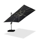 PURPLE LEAF Premium SUNBRELLA Patio Cantilever Umbrella with Solar LED Lights