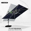 PURPLE LEAF Premium SUNBRELLA Patio Cantilever Umbrella with Solar LED Lights