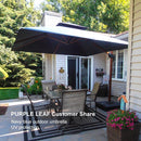 PURPLE LEAF Outdoor Patio Umbrella with Base, Garden Pool Umbrella, Navy Blue