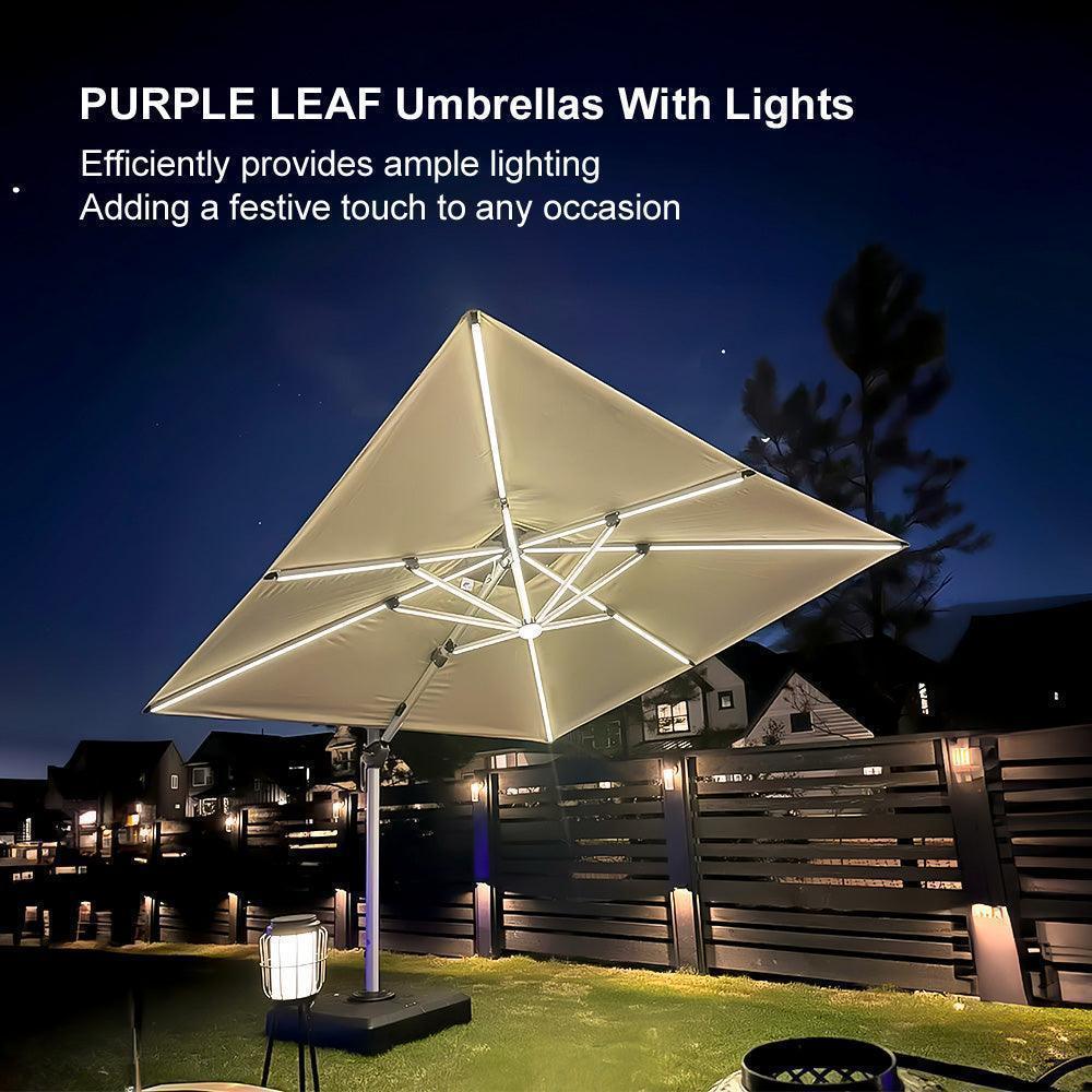 Square Solar LED Cantilever Umbrella