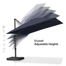 PURPLE LEAF Outdoor Patio Umbrella with Base, Garden Pool Umbrella, Navy Blue