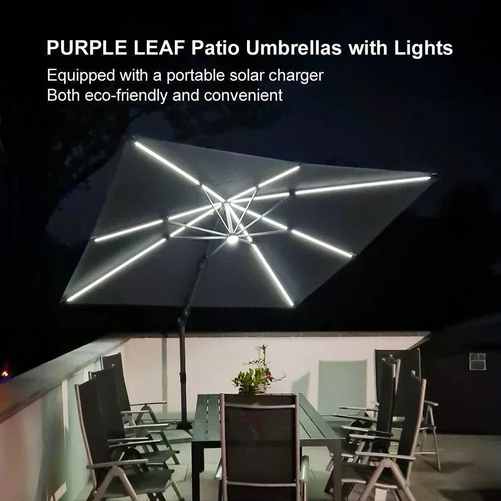 Cantilever Umbrella with Solar LED Lights