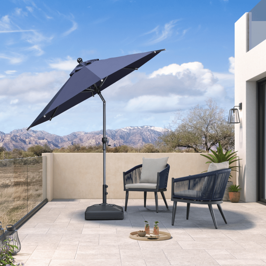 PURPLE LEAF Round Tiltable Patio Umbrella Poolside Porch Table Umbrella