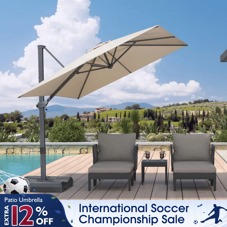 Stepless Tilt Cantilever Patio Umbrella