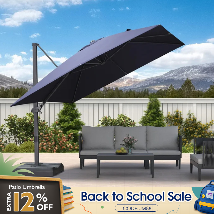 Stepless Tilt Cantilever Patio Umbrella