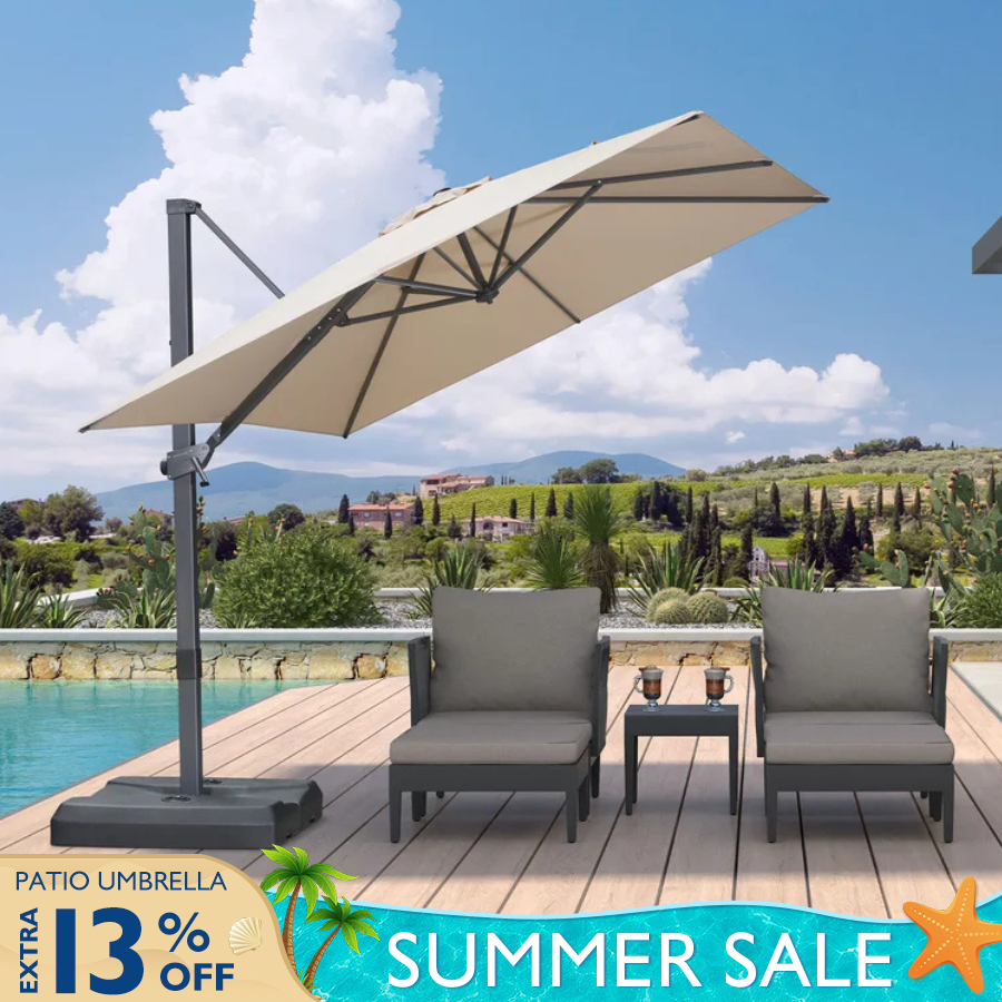 Stepless Tilt Cantilever Patio Umbrella