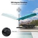 PURPLE LEAF Cantilever Telescopic Umbrella for Swimming Pool, Patio, Porch, Garden