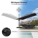 PURPLE LEAF Cantilever Telescopic Umbrella for Swimming Pool, Patio, Porch, Garden