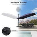 PURPLE LEAF Cantilever Telescopic Umbrella for Swimming Pool, Patio, Porch, Garden