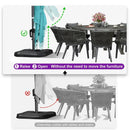 PURPLE LEAF Cantilever Telescopic Umbrella for Swimming Pool, Patio, Porch, Garden