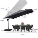 PURPLE LEAF Cantilever Telescopic Umbrella for Swimming Pool, Patio, Porch, Garden