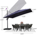 PURPLE LEAF Cantilever Telescopic Umbrella for Swimming Pool, Patio, Porch, Garden
