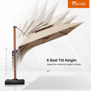 PURPLE LEAF SUNBRELLA Cantilever Umbrella Deluxe Wood Pattern Patio Umbrella