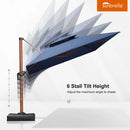 PURPLE LEAF SUNBRELLA Cantilever Umbrella Deluxe Wood Pattern Patio Umbrella