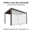 PURPLE LEAF 10' Pergola Roller Blind with UV protection, suitable for 10' pergolas. Features Tesslin fabric and privacy.