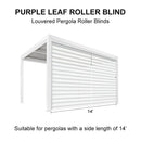 PURPLELEAF Outdoor Louvered Pergola Roller Blinds with Thermal Insulated, UV Protection Waterproof Fabric, Privacy Protection for White Pergola, Easy to Install - Purple Leaf Garden