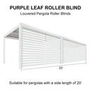 PURPLELEAF Outdoor Louvered Pergola Roller Blinds with Thermal Insulated, UV Protection Waterproof Fabric, Privacy Protection for White Pergola, Easy to Install - Purple Leaf Garden