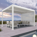 PURPLELEAF Outdoor Louvered Pergola Roller Blinds with Thermal Insulated, UV Protection Waterproof Fabric, Privacy Protection for White Pergola, Easy to Install - Purple Leaf Garden