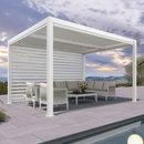 PURPLELEAF Outdoor Louvered Pergola Roller Blinds with Thermal Insulated, UV Protection Waterproof Fabric, Privacy Protection for White Pergola, Easy to Install - Purple Leaf Garden