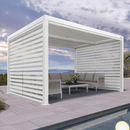 PURPLELEAF Outdoor Louvered Pergola Roller Blinds with Thermal Insulated, UV Protection Waterproof Fabric, Privacy Protection for White Pergola, Easy to Install - Purple Leaf Garden