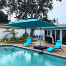 PURPLE LEAF Large Rectangular Porch Umbrella Outside Cantilever Patio Yard Umbrella