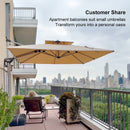 PURPLE LEAF Best Square Cantilever Pool Umbrella Outdoor Patio Sun Porch Umbrella