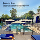 PURPLE LEAF Best Square Cantilever Pool Umbrella Outdoor Patio Sun Porch Umbrella