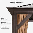 PURPLE LEAF Outdoor Metal Carport Gazebo Bronze Steel Roof Aluminum Frame Shelter for Parking