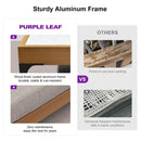 PURPLE LEAF Melben Patio Set: Wood-finish aluminum frame vs. others, rust-resistant, zero maintenance, outdoor furniture.