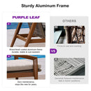 PURPLE LEAF Melben Patio Conversation Set Light Grey Outdoor Aluminum Modern Wicker Sofa Chairs Sets for Balcony Yard Porch