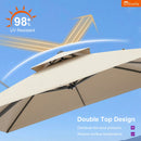 PURPLE LEAF SUNBRELLA Cantilever Umbrella Grey Aluminum Patio Umbrella