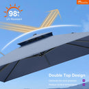 PURPLE LEAF SUNBRELLA Cantilever Umbrella Grey Aluminum Patio Umbrella