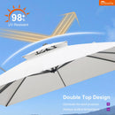 PURPLE LEAF SUNBRELLA Cantilever Umbrella Grey Aluminum Patio Umbrella