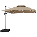 PURPLE LEAF Premium SUNBRELLA Patio Cantilever Umbrella with Solar LED Lights