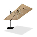 PURPLE LEAF Premium SUNBRELLA Patio Cantilever Umbrella with Solar LED Lights