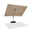 PURPLE LEAF Premium SUNBRELLA Patio Cantilever Umbrella with Solar LED Lights