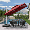 PURPLE LEAF Best Square Cantilever Pool Umbrella Outdoor Patio Sun Porch Umbrella