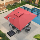 PURPLE LEAF Large Rectangular Porch Umbrella Outside Cantilever Patio Yard Umbrella