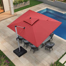 PURPLE LEAF Large Rectangular Porch Umbrella Outside Cantilever Patio Yard Umbrella