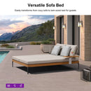 PURPLE LEAF Melben Patio Conversation Set Light Grey Outdoor Aluminum Modern Wicker Sofa Chairs Sets for Balcony Yard Porch