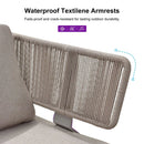 PURPLE LEAF Melben Patio Set: Waterproof Textilene armrest, fade and crack resistant, outdoor furniture.